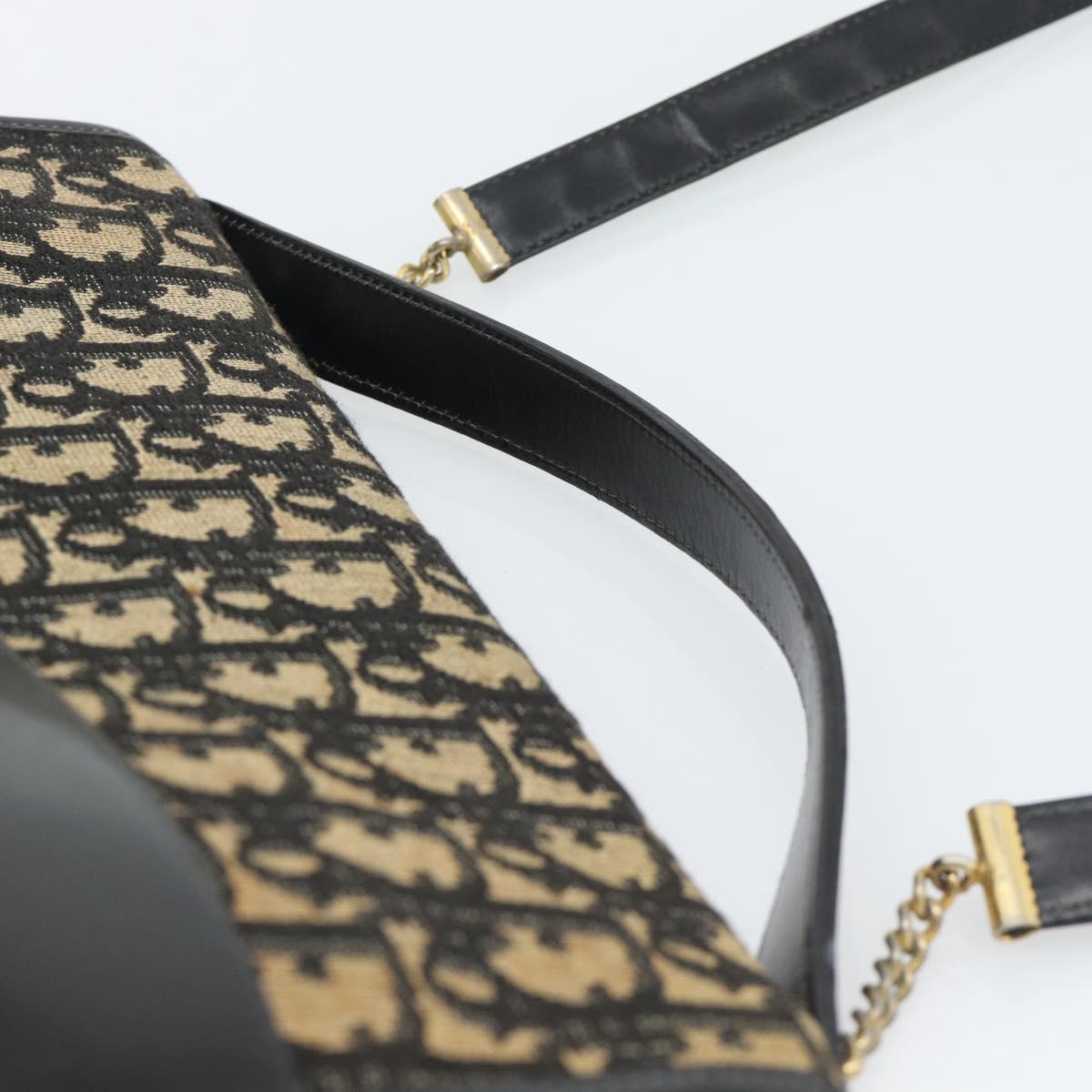 Christian Dior Trotter Canvas Shoulder Bag 2way Navy Gold Auth 195594A