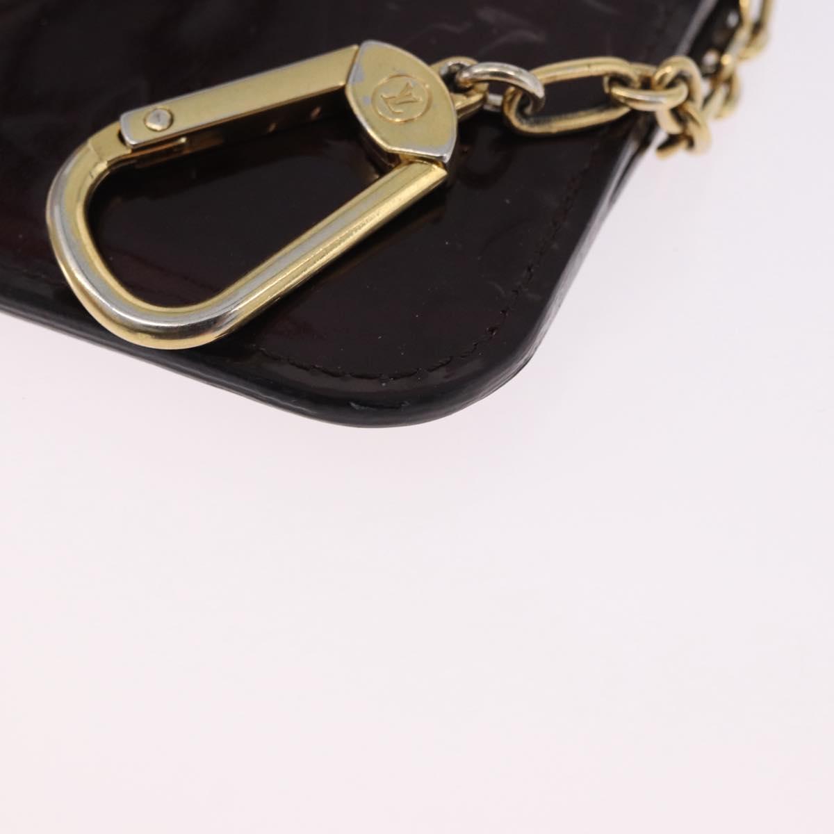 LOUIS VUITTON Monogram Vernis Pochette Cles NM Purse Amarante M93557 Auth 195596