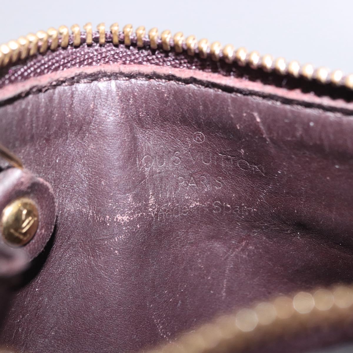 LOUIS VUITTON Monogram Vernis Pochette Cles NM Purse Amarante M93557 Auth 195596