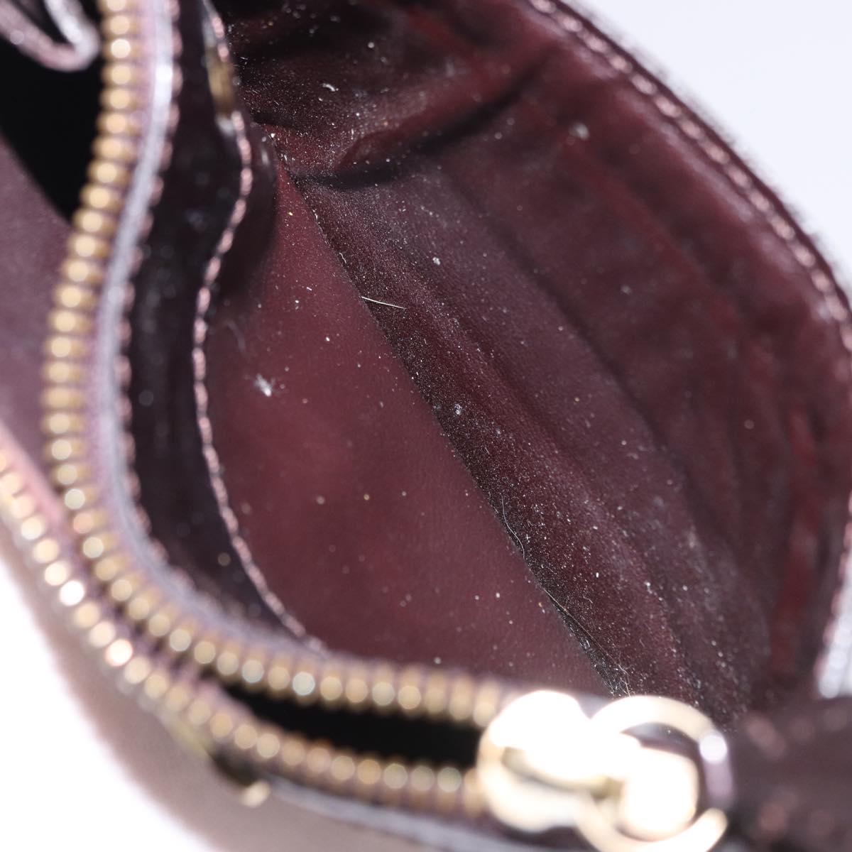 LOUIS VUITTON Monogram Vernis Pochette Cles NM Purse Amarante M93557 Auth 195596