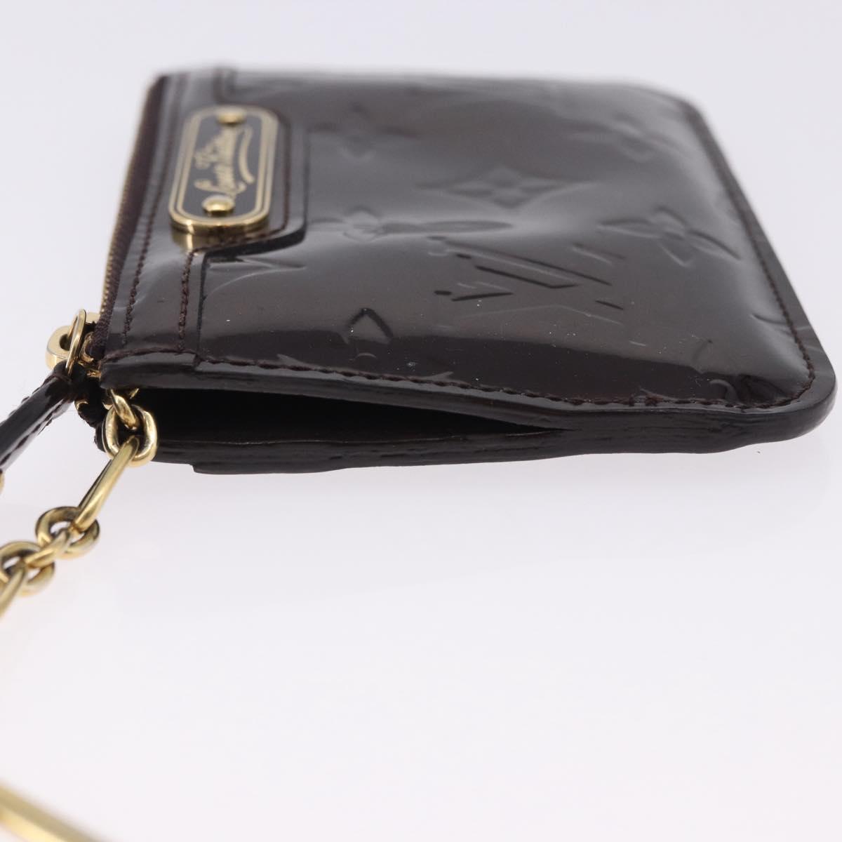 LOUIS VUITTON Monogram Vernis Pochette Cles NM Purse Amarante M93557 Auth 195596