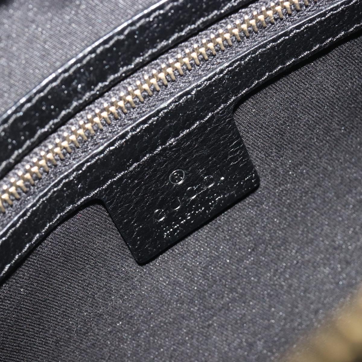 GUCCI GG Canvas Bamboo Shoulder Bag Black Gold 137378 Auth 195600V