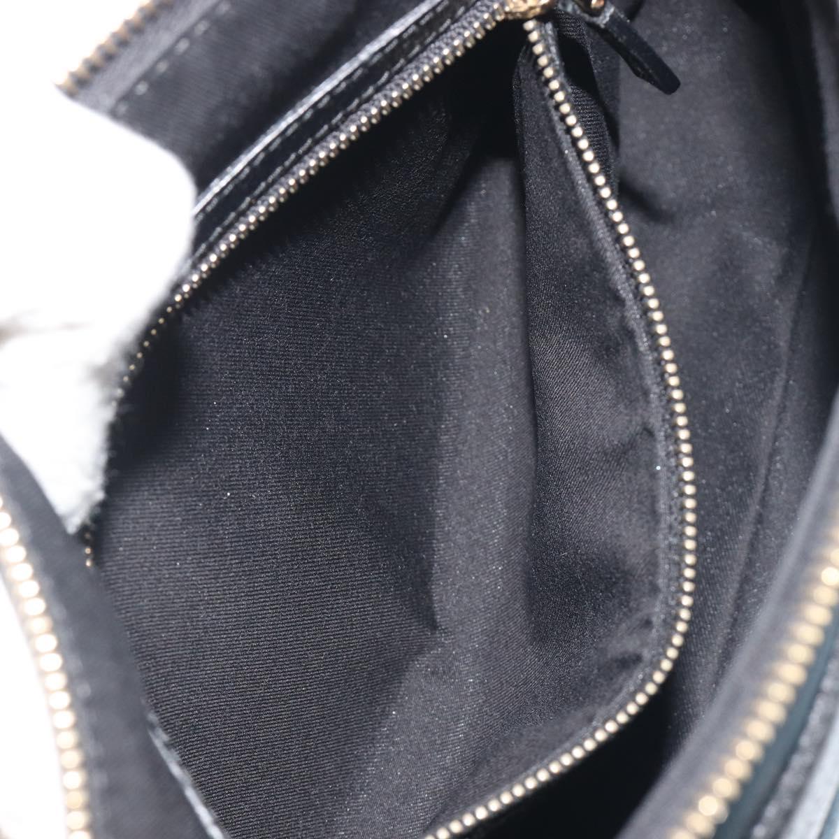 GUCCI GG Canvas Bamboo Shoulder Bag Black Gold 137378 Auth 195600V