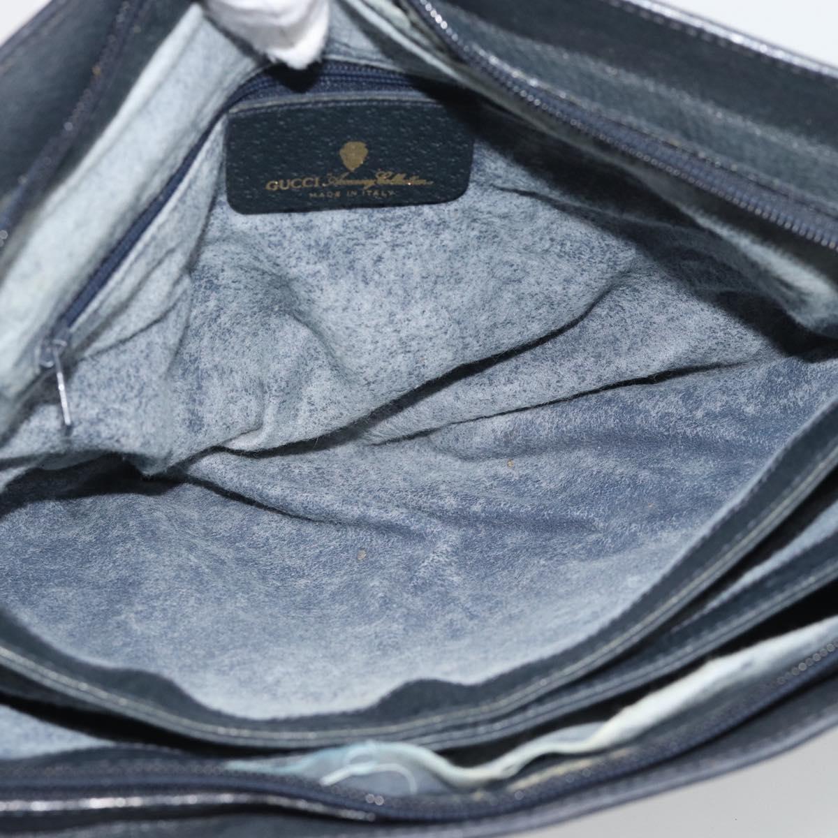 GUCCI GG Supreme Sherry Line Bag PVC Leather Navy Gold 02 14 013 Auth 195601