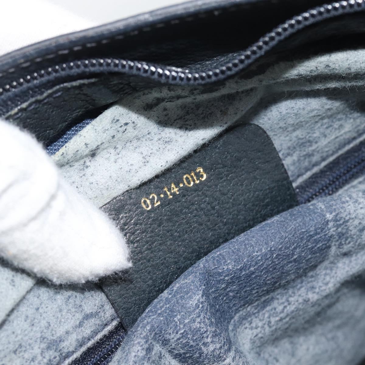 GUCCI GG Supreme Sherry Line Bag PVC Leather Navy Gold 02 14 013 Auth 195601