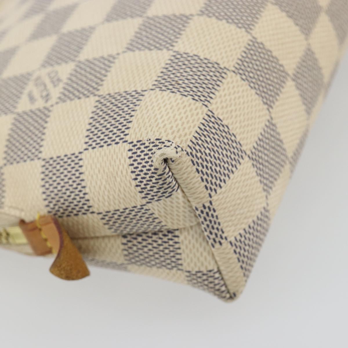 LOUIS VUITTON Damier Azur Pochette Cosmetic GM Pouch N23346 LV Auth 195602