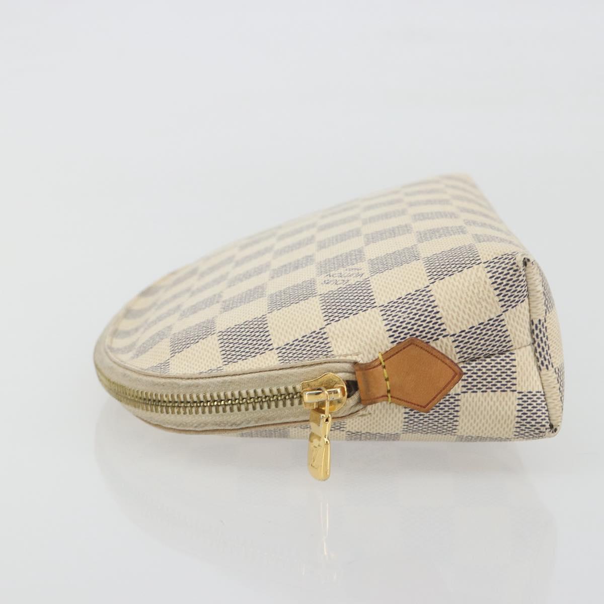 LOUIS VUITTON Damier Azur Pochette Cosmetic GM Pouch N23346 LV Auth 195602