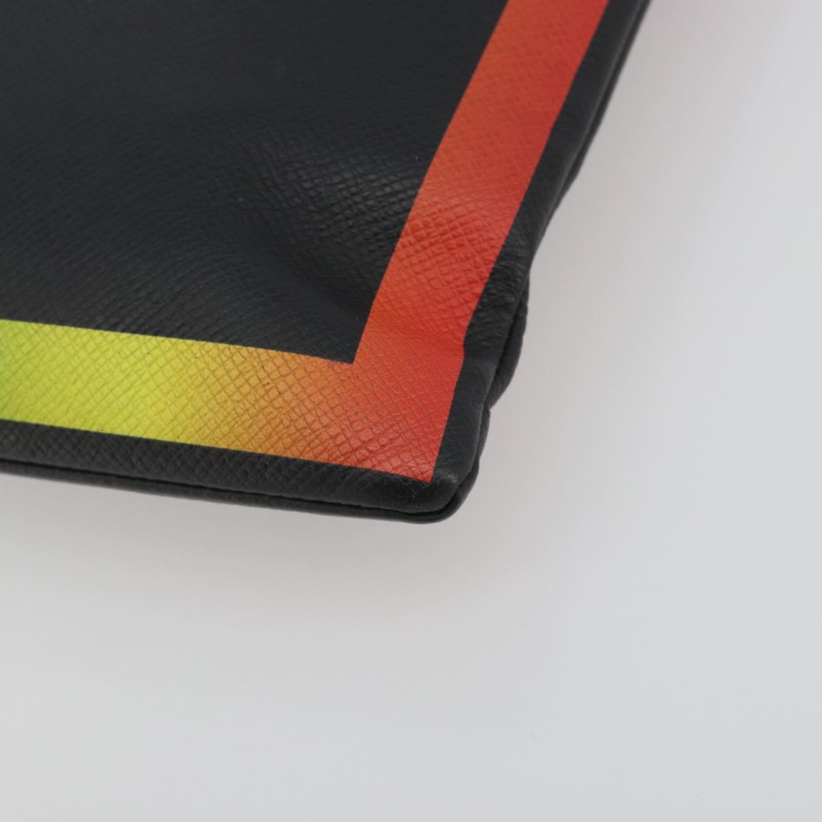 LOUIS VUITTON taiga rainbow Chain Pochette A4 Bag Black M30347 LV Auth 195606A