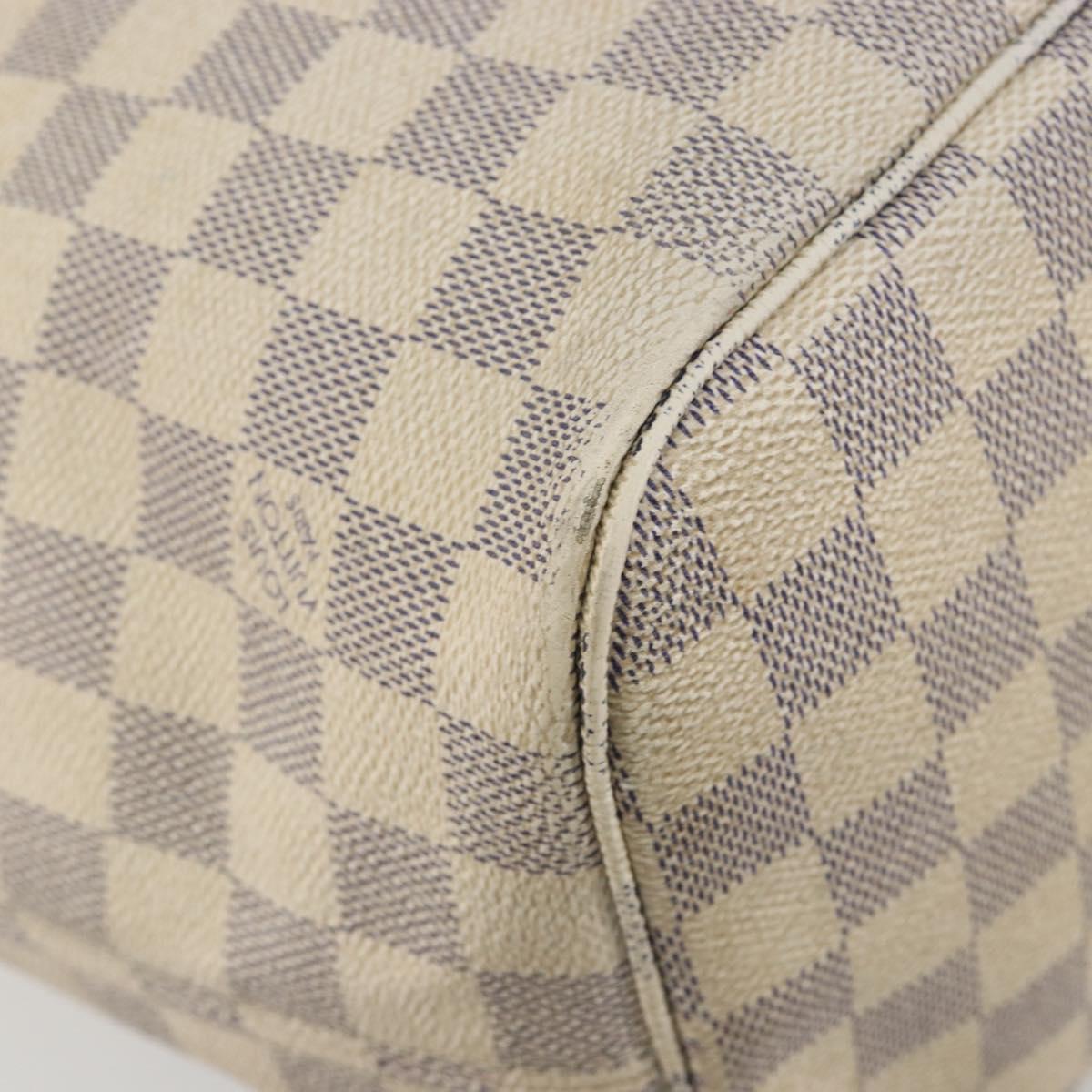 LOUIS VUITTON Damier Azur Neverfull MM Tote Bag N41605 LV Auth 195607