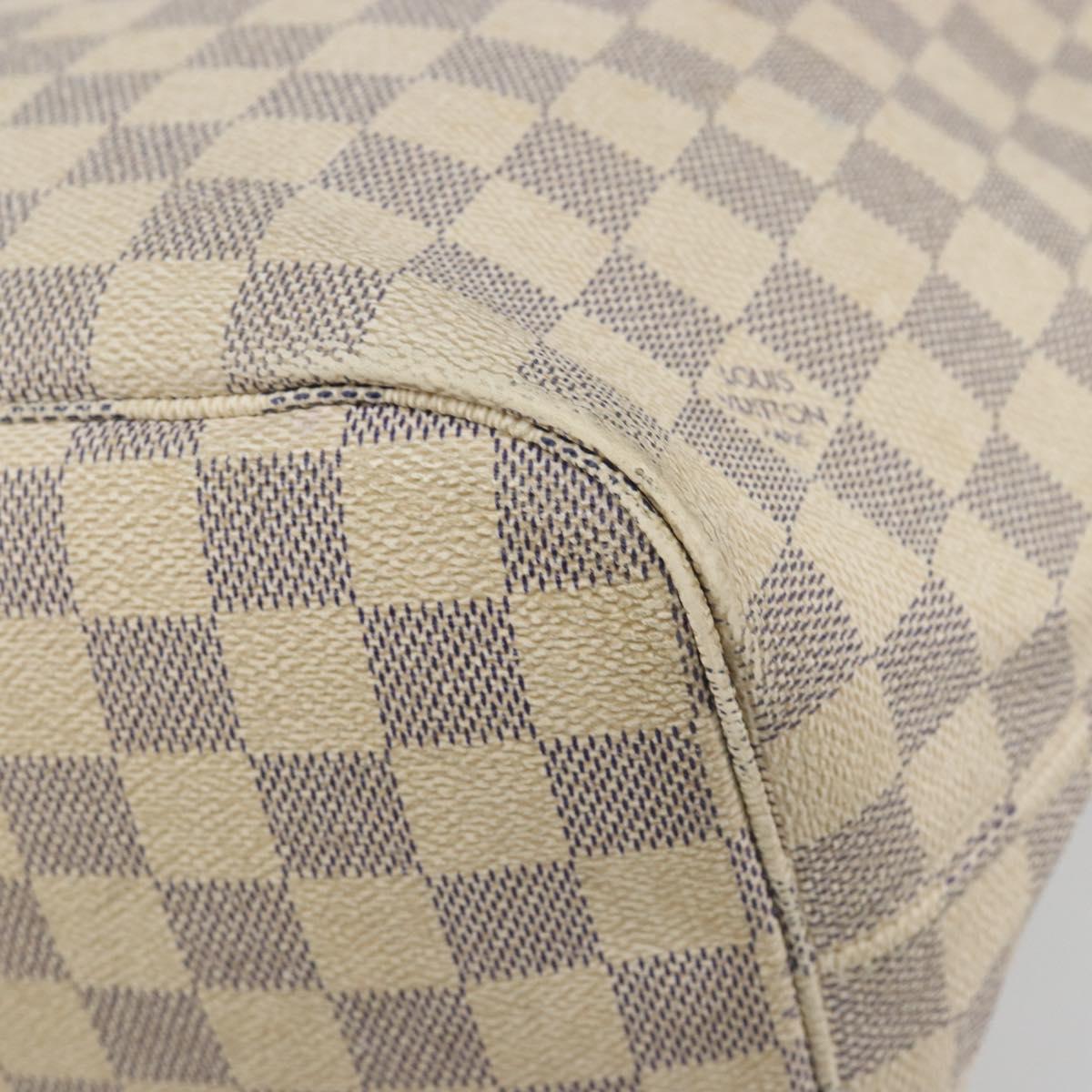 LOUIS VUITTON Damier Azur Neverfull MM Tote Bag N41605 LV Auth 195607