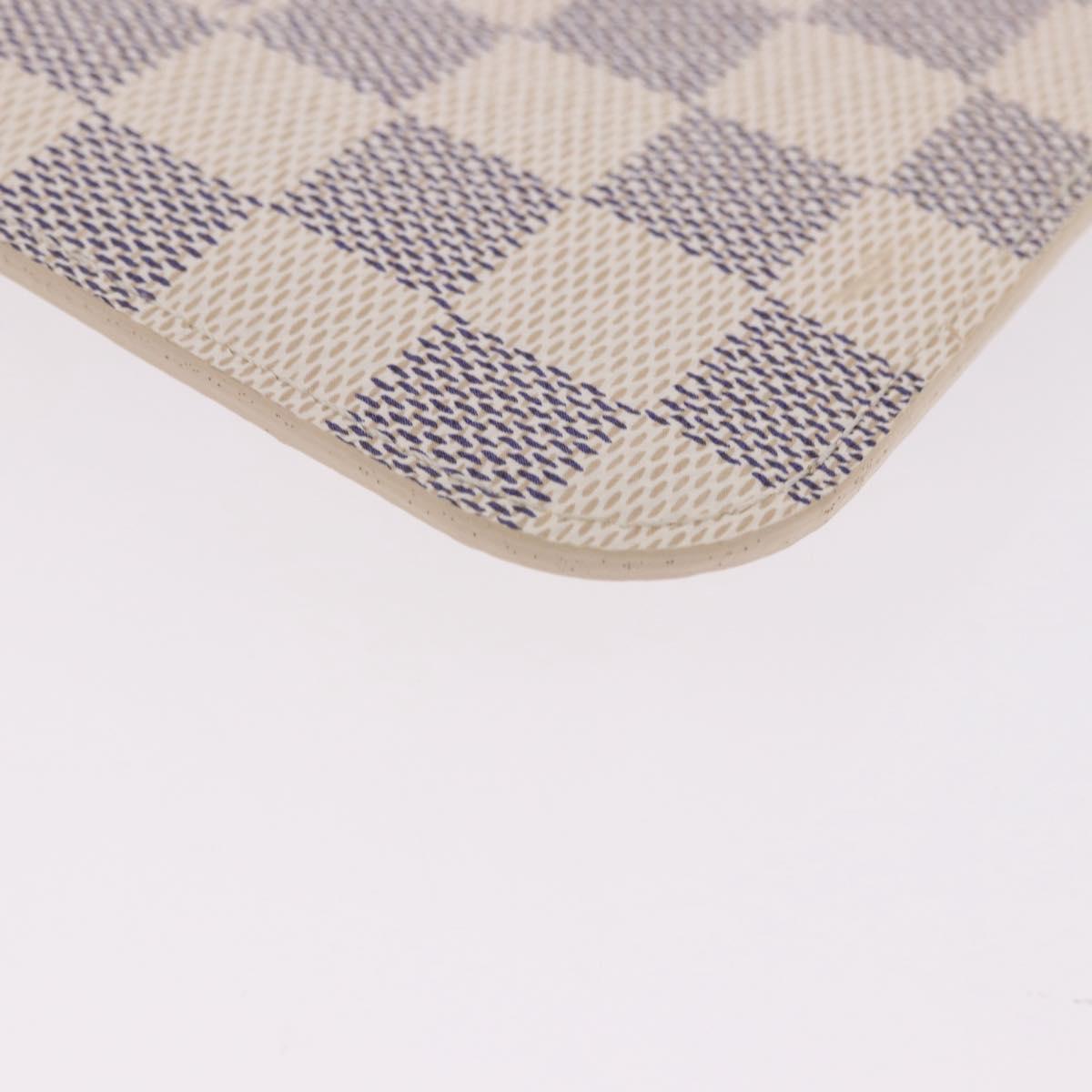 LOUIS VUITTON Damier Azur Neverfull MM Pouch Pouch LV Auth 195608V