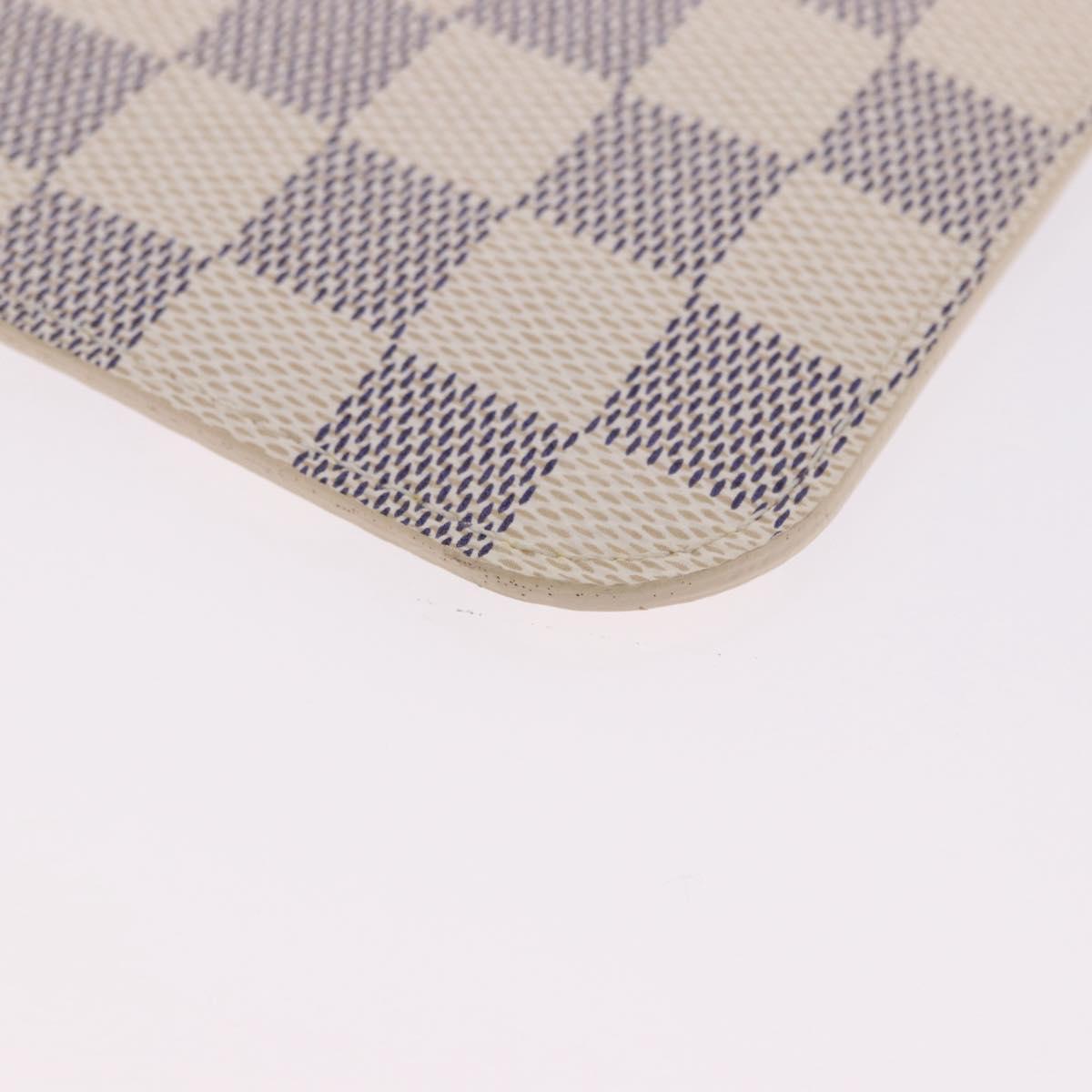 LOUIS VUITTON Damier Azur Neverfull MM Pouch Pouch LV Auth 195608V