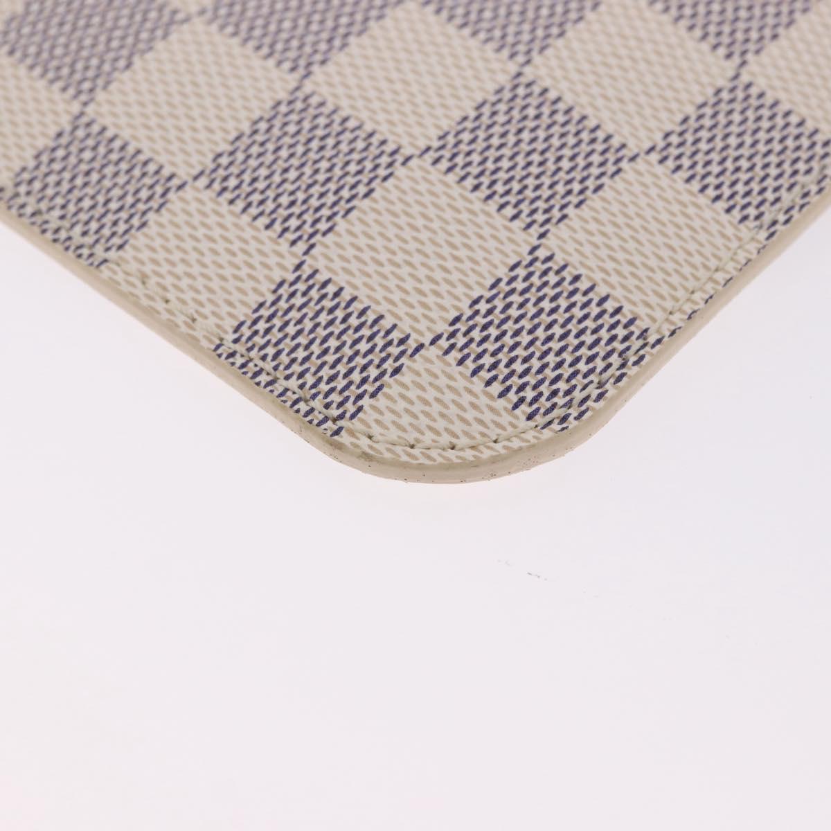 LOUIS VUITTON Damier Azur Neverfull MM Pouch Pouch LV Auth 195608V