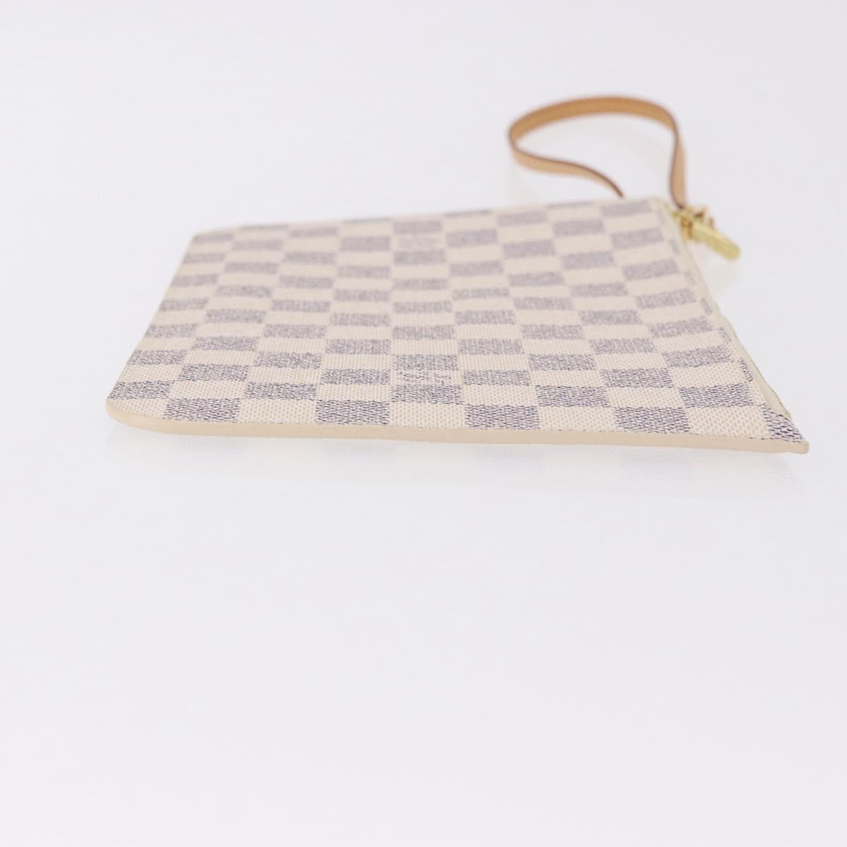 LOUIS VUITTON Damier Azur Neverfull MM Pouch Pouch LV Auth 195608V