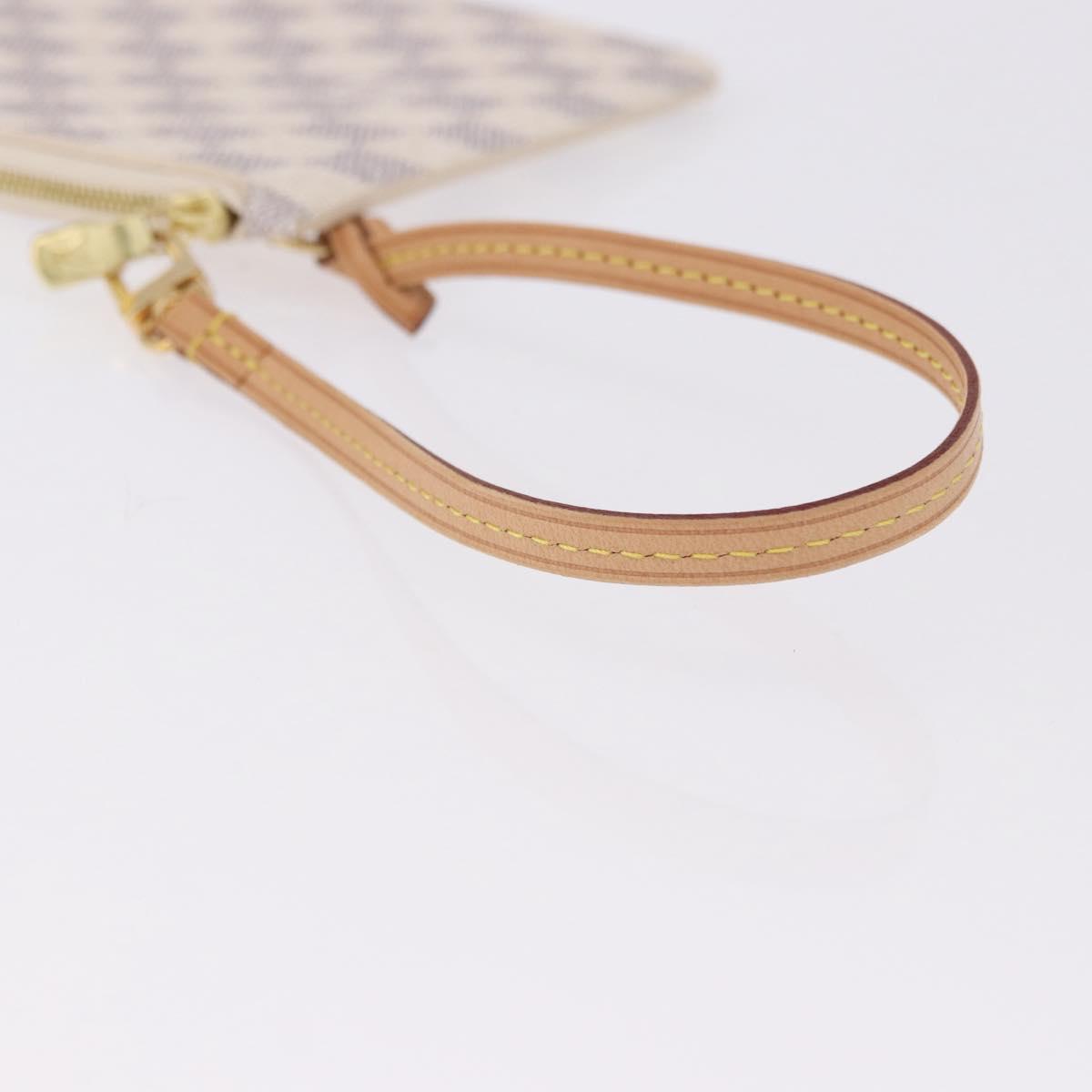 LOUIS VUITTON Damier Azur Neverfull MM Pouch Pouch LV Auth 195608V
