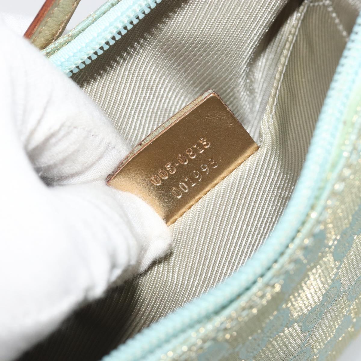 GUCCI GG Canvas Shoulder Bag Light Blue Gold 005 0813 Auth 195610A