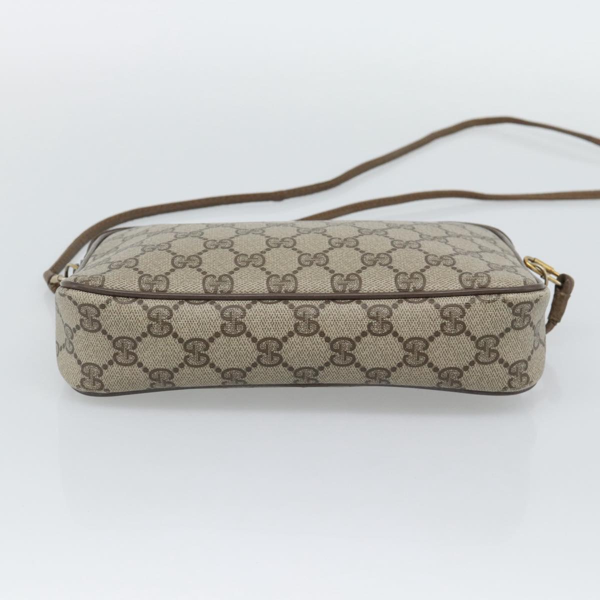 GUCCI GG Supreme Shoulder Bag PVC Beige Gold 89 02 068 Auth 195612