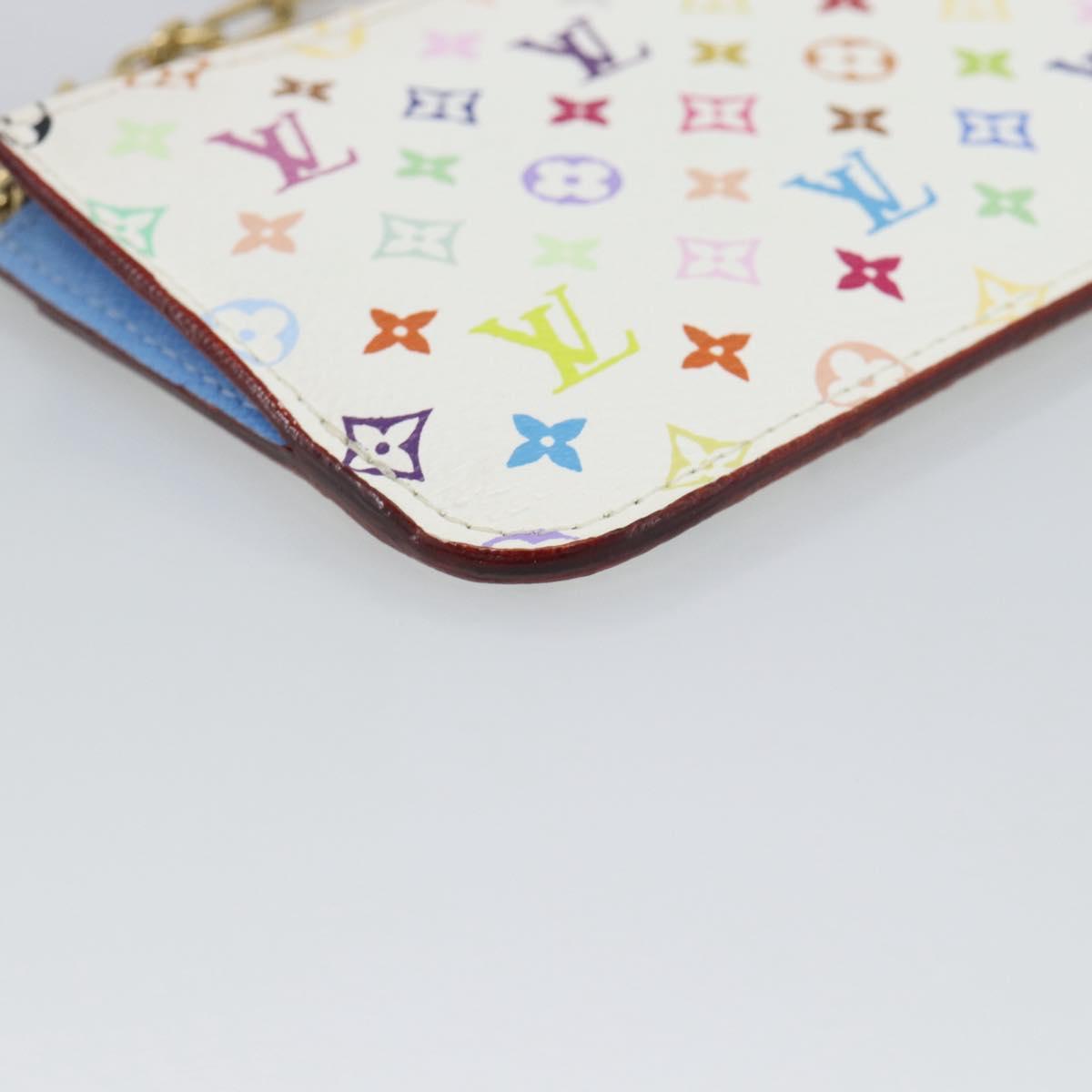 LOUIS VUITTON Monogram Multicolor Pochette Cles NM White M93733 LV Auth 195617V