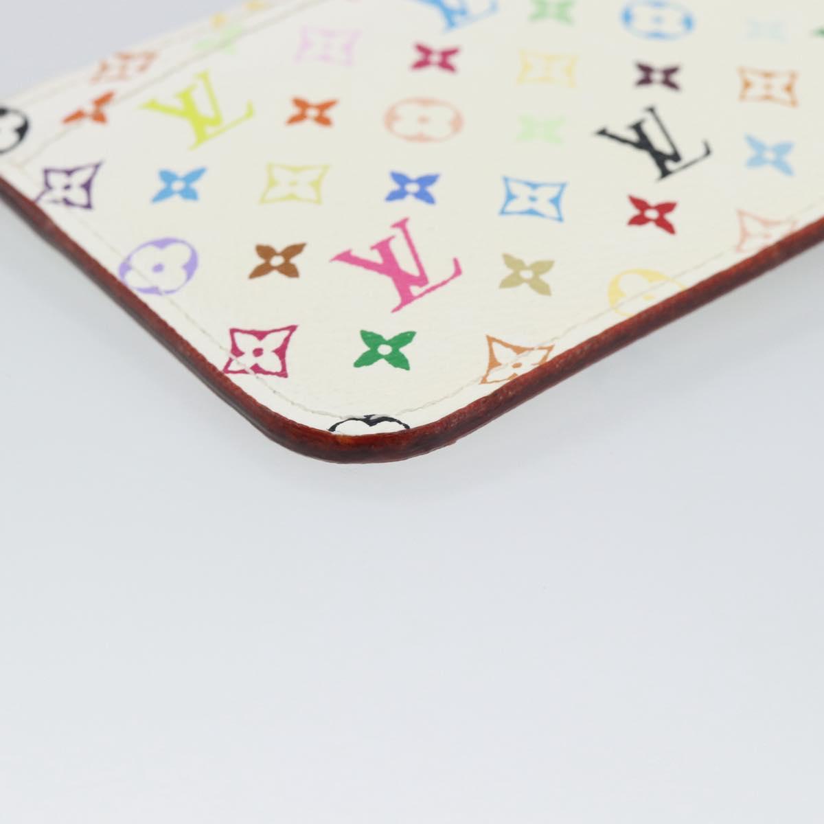 LOUIS VUITTON Monogram Multicolor Pochette Cles NM White M93733 LV Auth 195617V