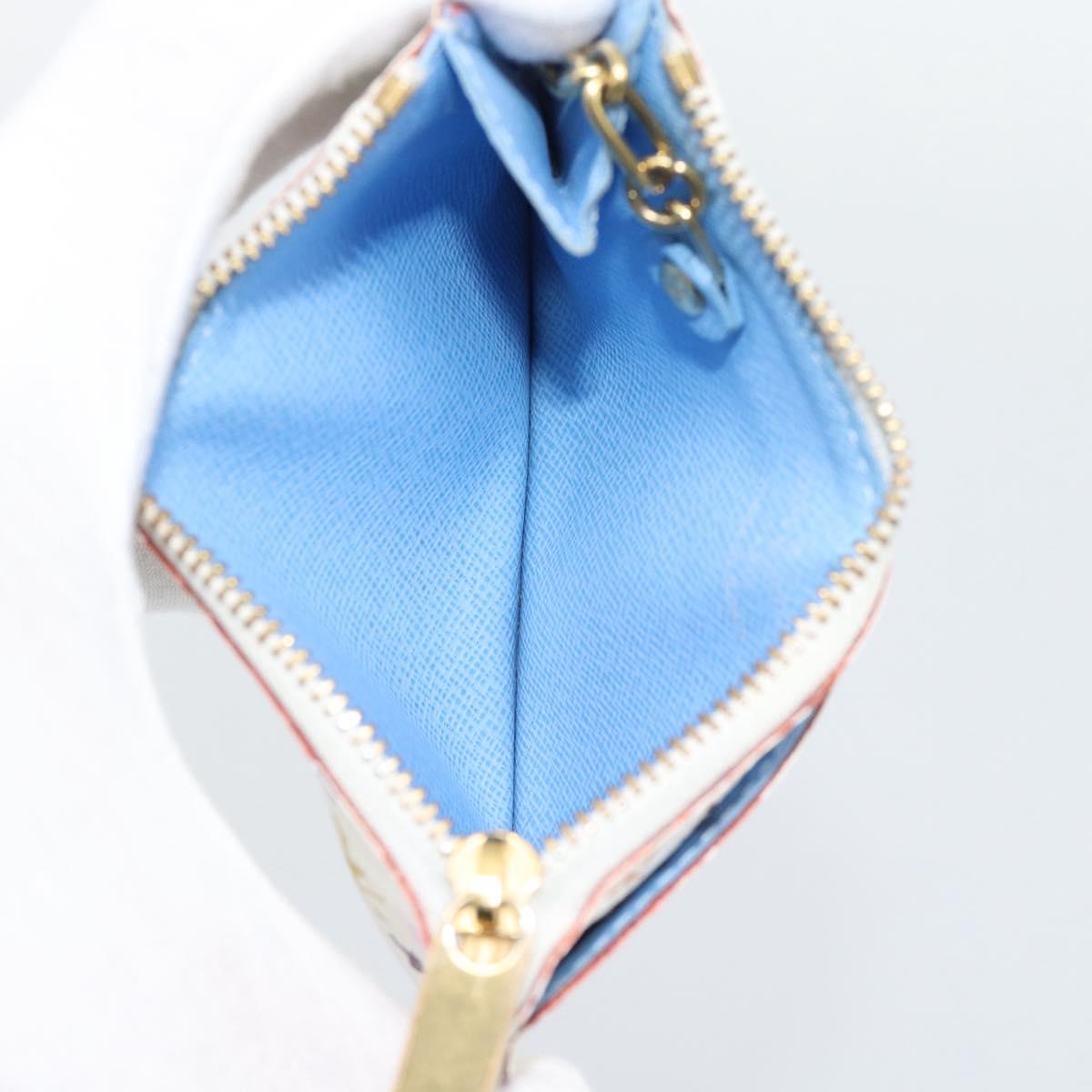 LOUIS VUITTON Monogram Multicolor Pochette Cles NM White M93733 LV Auth 195617V