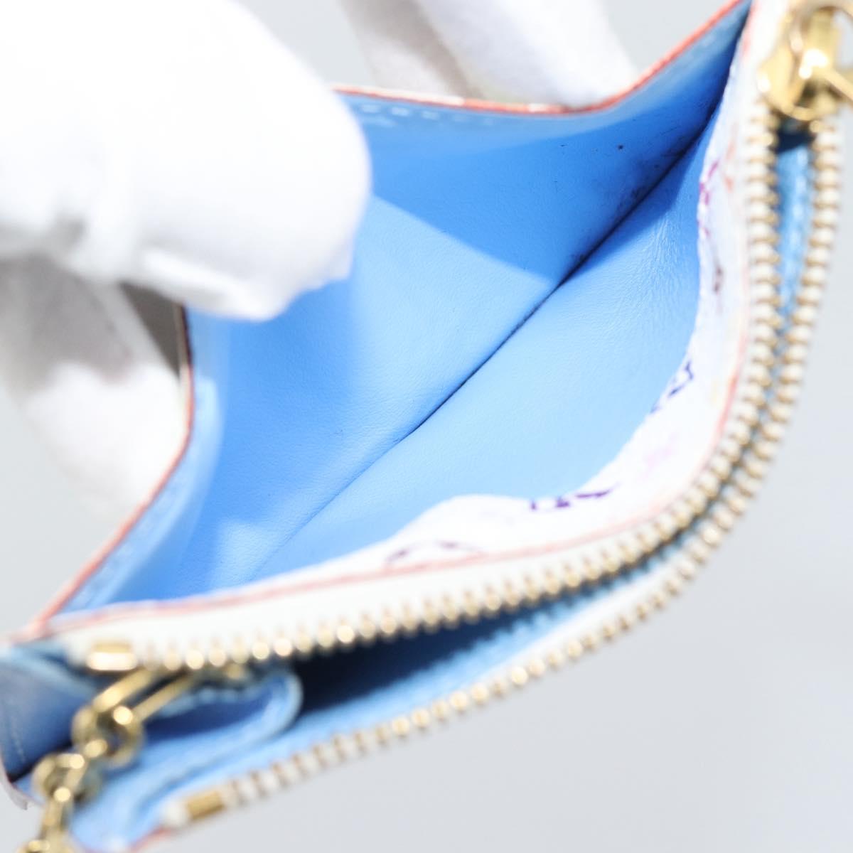 LOUIS VUITTON Monogram Multicolor Pochette Cles NM White M93733 LV Auth 195617V