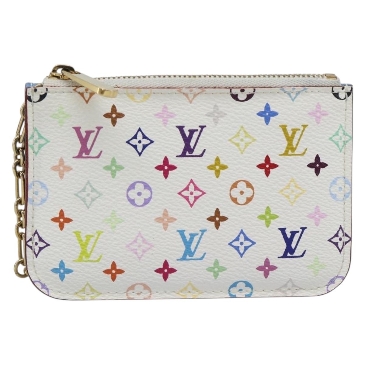 LOUIS VUITTON Monogram Multicolor Pochette Cles NM White M93733 LV Auth 195617V
