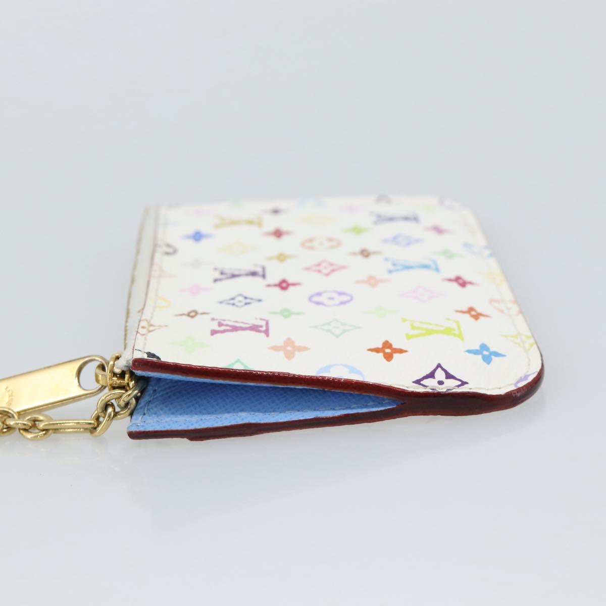 LOUIS VUITTON Monogram Multicolor Pochette Cles NM White M93733 LV Auth 195617V