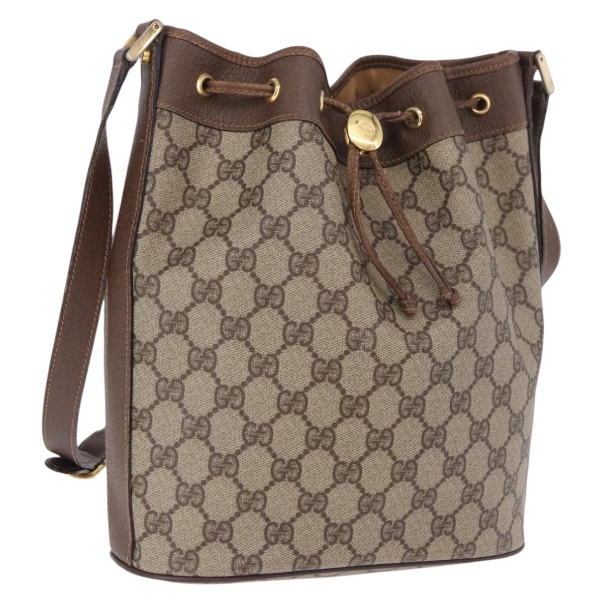 GUCCI GG Supreme Shoulder Bag PVC Beige Gold 001 115 6179 Auth 195630