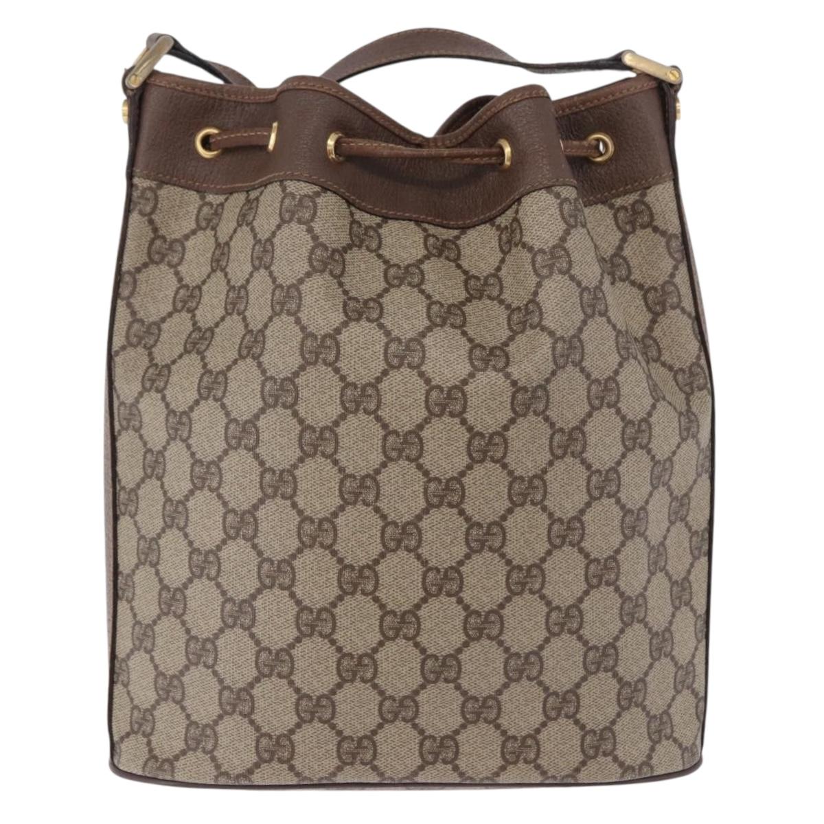 GUCCI GG Supreme Shoulder Bag PVC Beige Gold 001 115 6179 Auth 195630