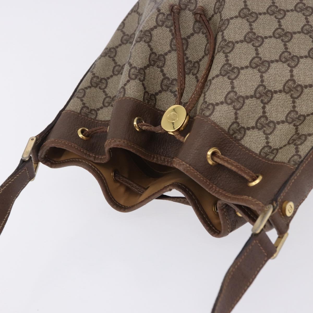 GUCCI GG Supreme Shoulder Bag PVC Beige Gold 001 115 6179 Auth 195630