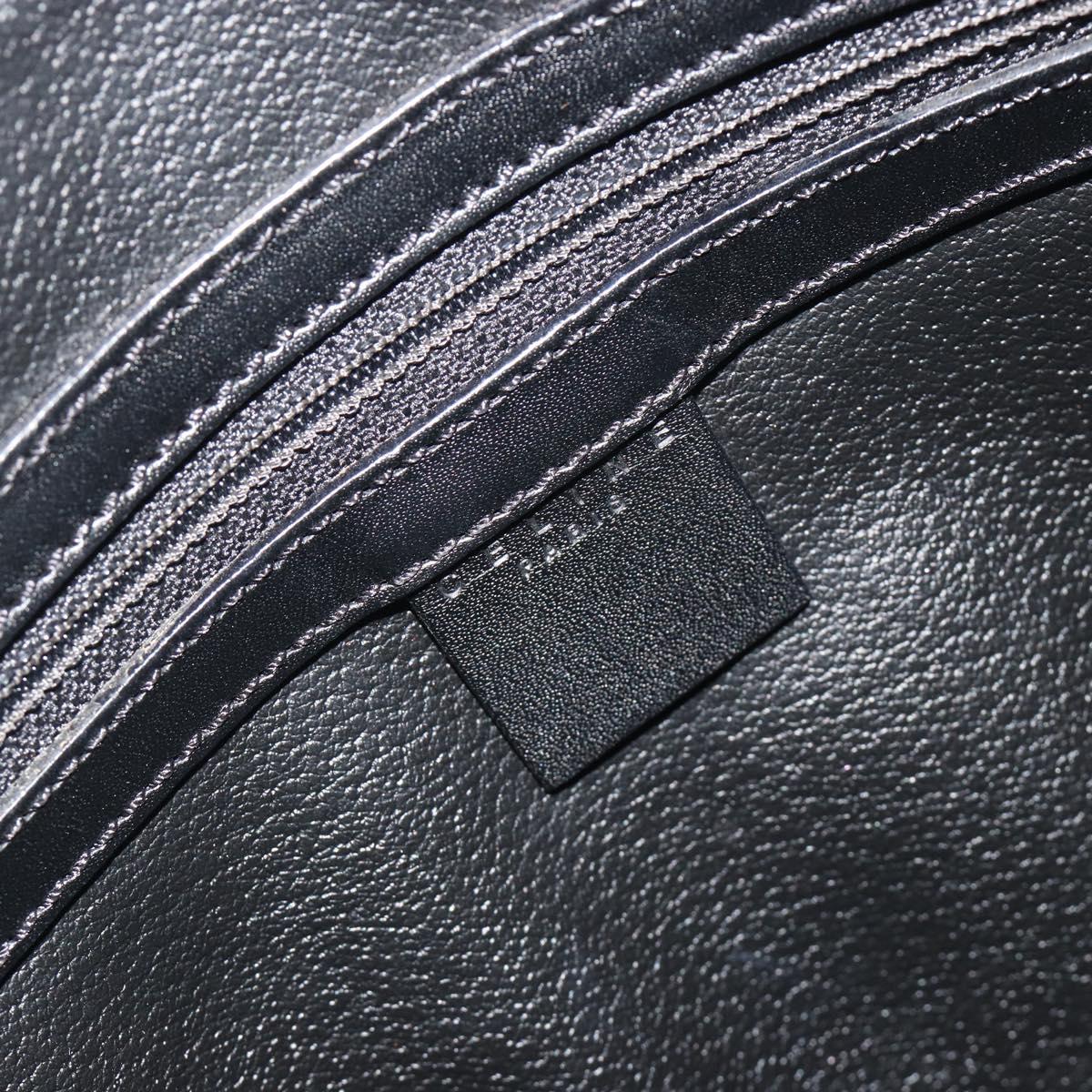 CELINE Macadam Canvas Shoulder Bag PVC Leather Black Gold Auth 195631V