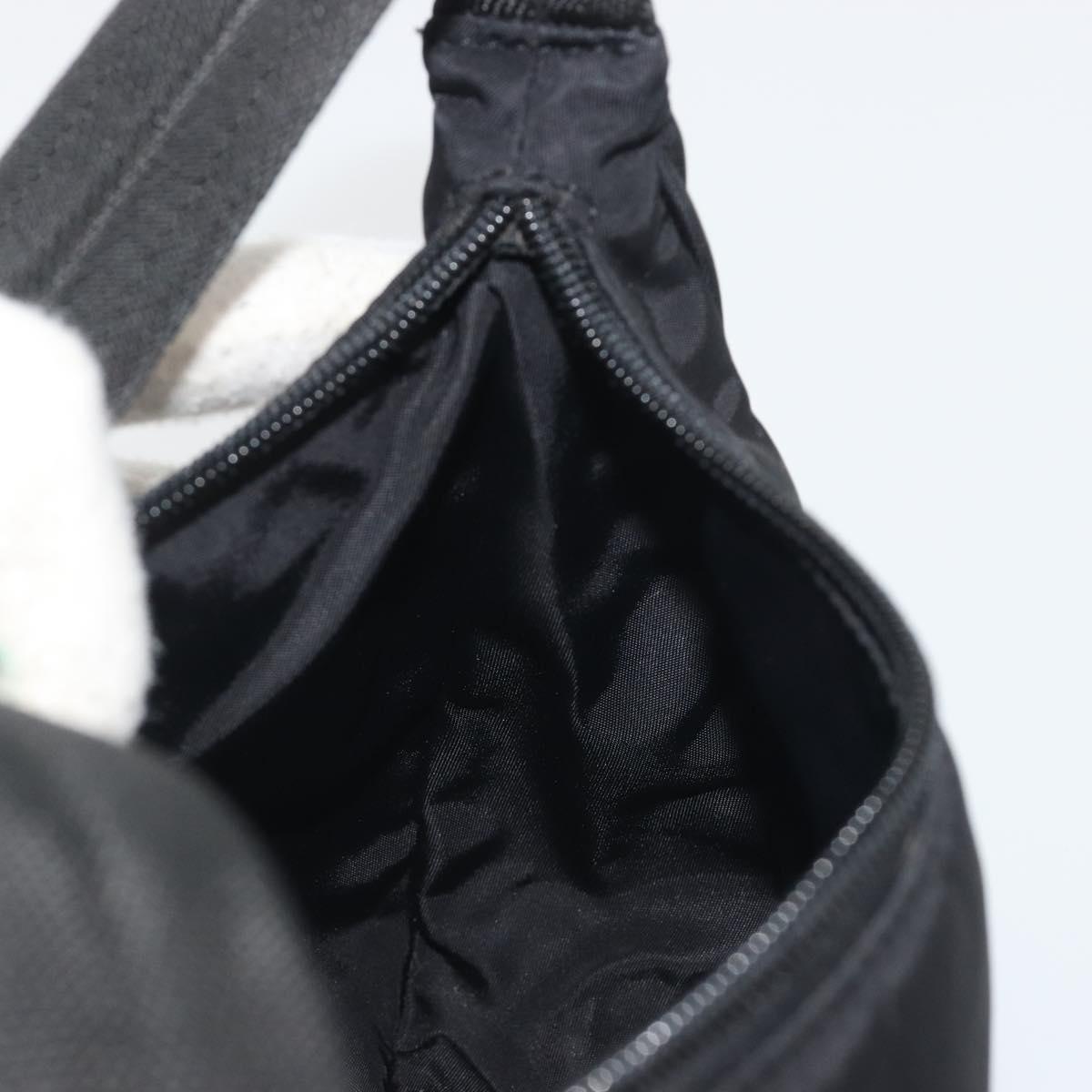 PRADA Hand Pouch Nylon Black Silver Auth 195635V