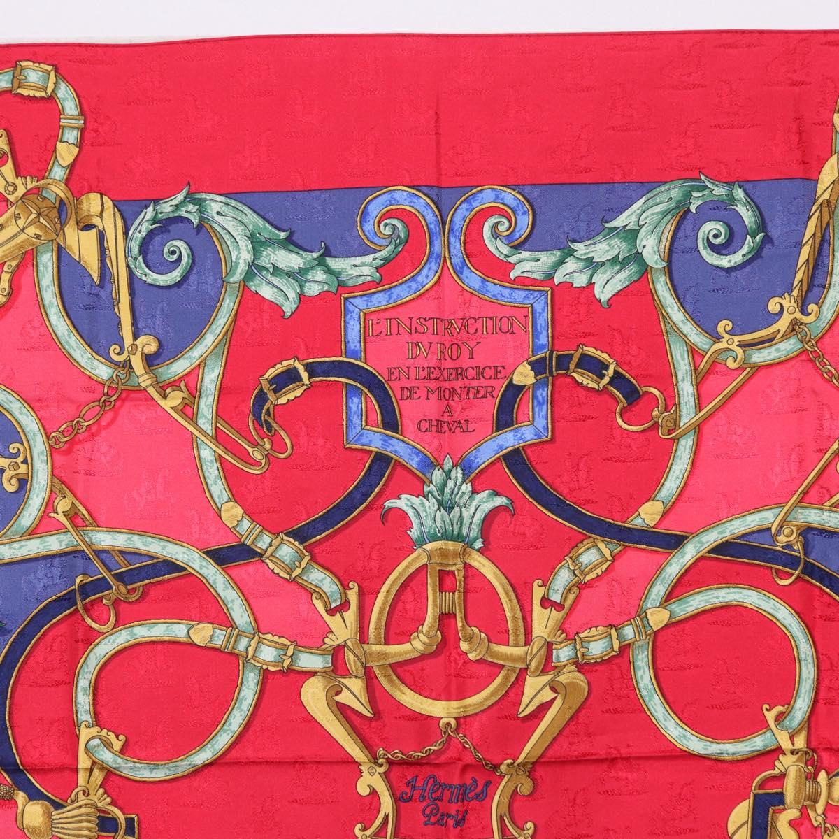 HERMES Carre90 Scarf Silk Red Auth 195639
