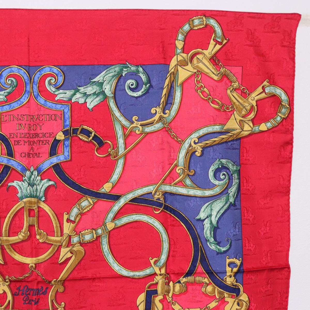 HERMES Carre90 Scarf Silk Red Auth 195639
