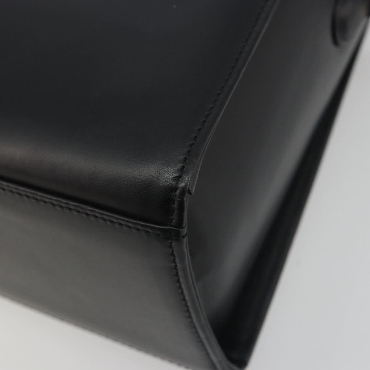 GIVENCHY Hand Bag Leather Black Gold Auth 195642A