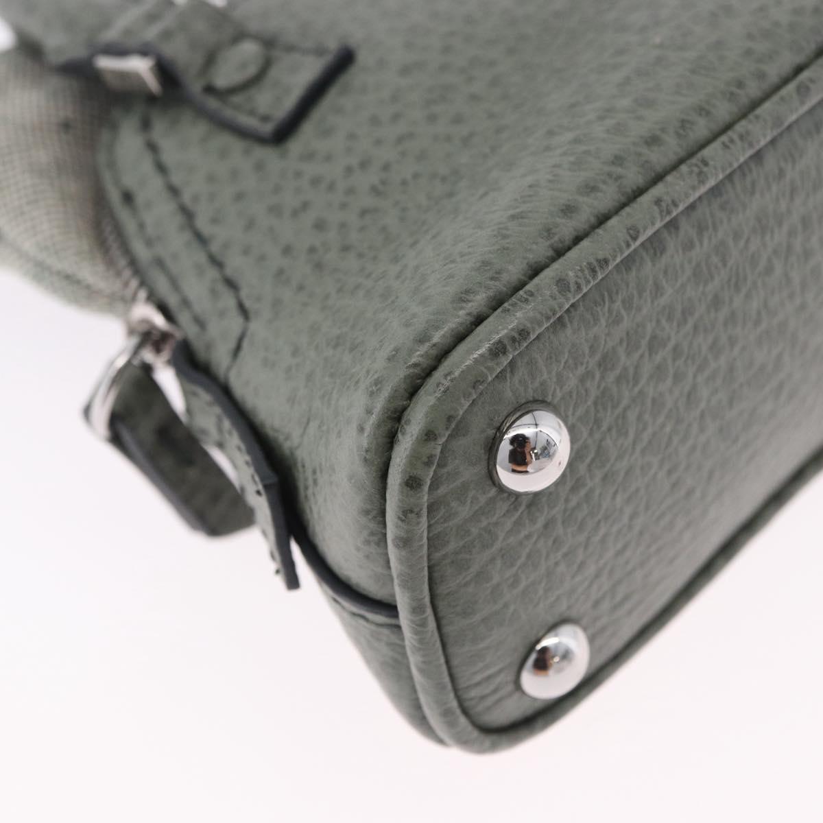 Maison Margiela 5AC 2way Mini Bag Hand Leather Gray Silver Auth 195644M