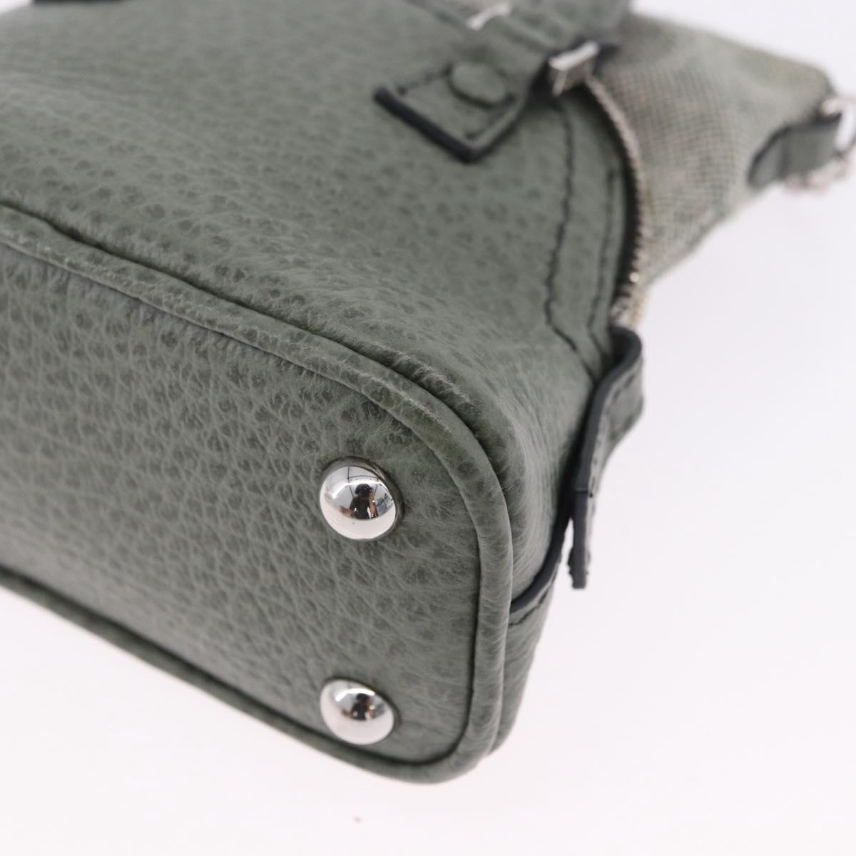 Maison Margiela 5AC 2way Mini Bag Hand Leather Gray Silver Auth 195644M