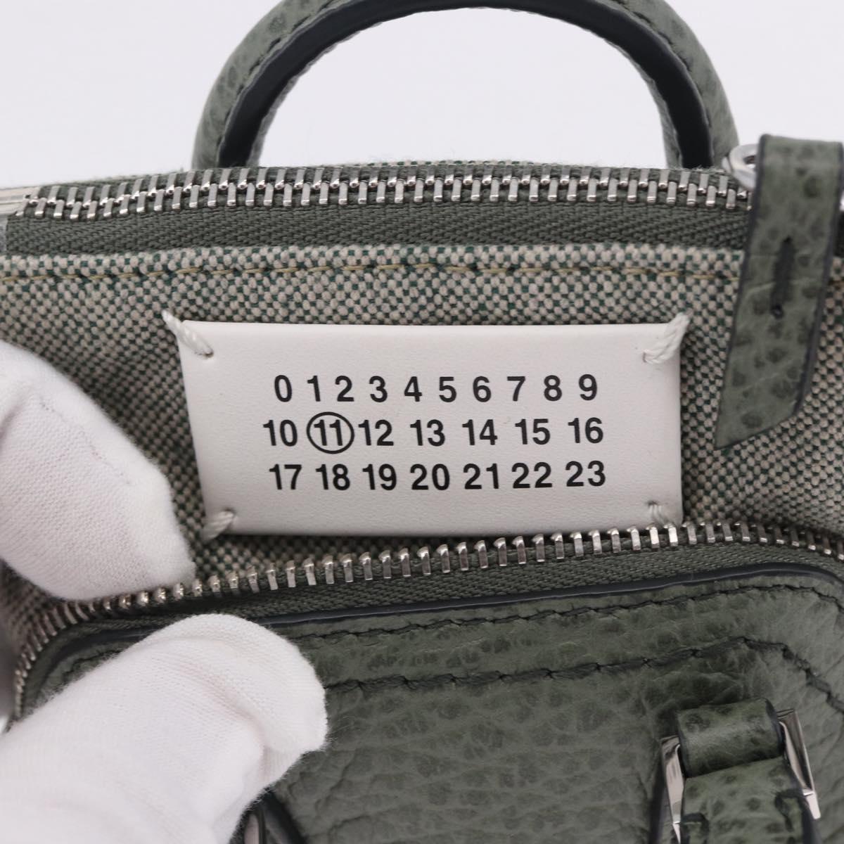 Maison Margiela 5AC 2way Mini Bag Hand Leather Gray Silver Auth 195644M