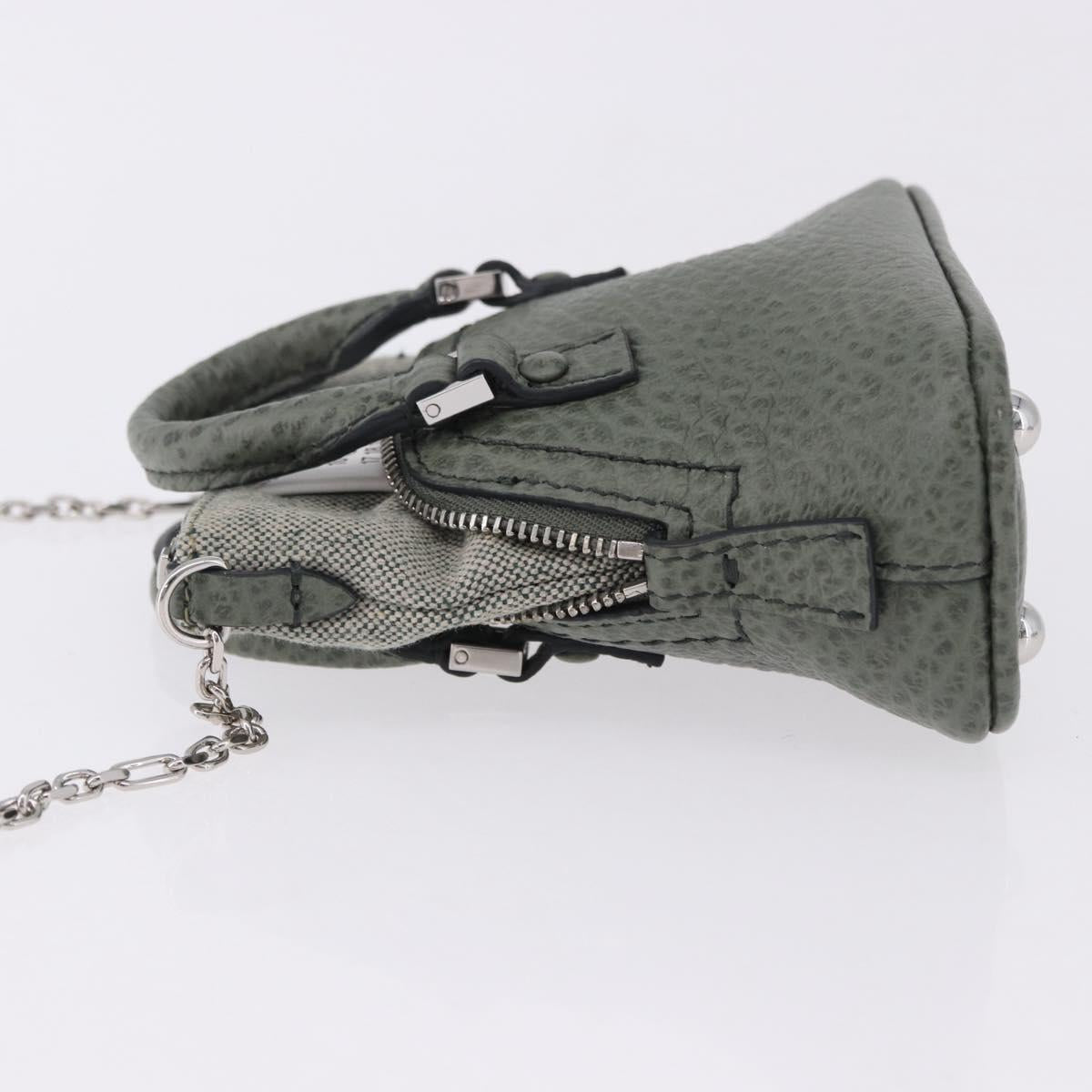 Maison Margiela 5AC 2way Mini Bag Hand Leather Gray Silver Auth 195644M