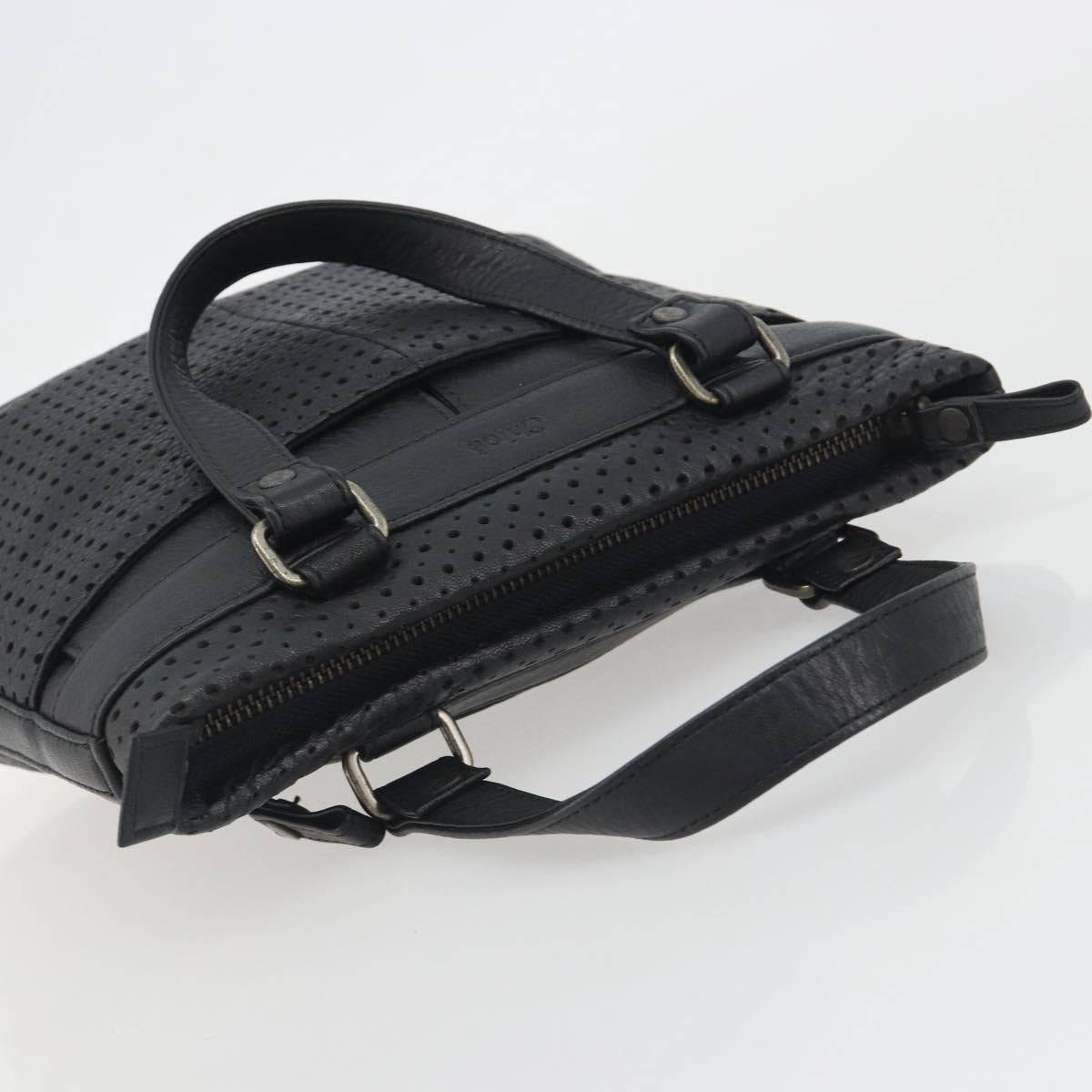 Chloe Hand Bag Leather Black Auth 195646A
