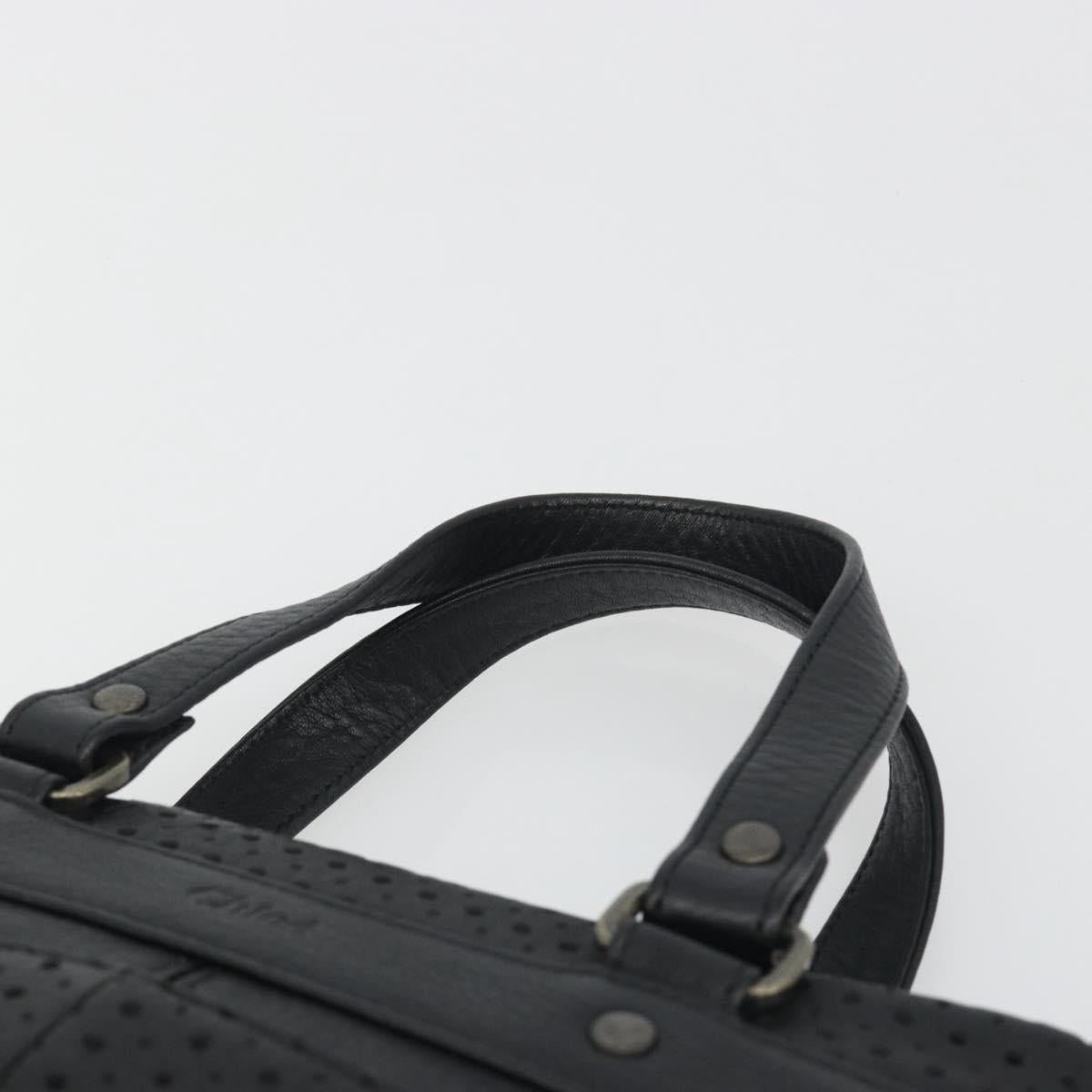 Chloe Hand Bag Leather Black Auth 195646A