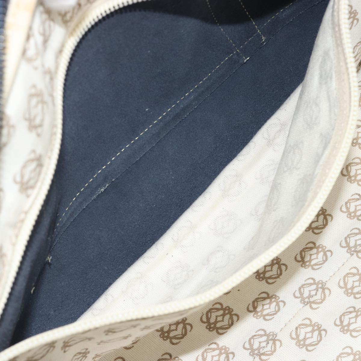LOEWE Amazonas Hand Bag Leather Navy Gold Auth 195648A