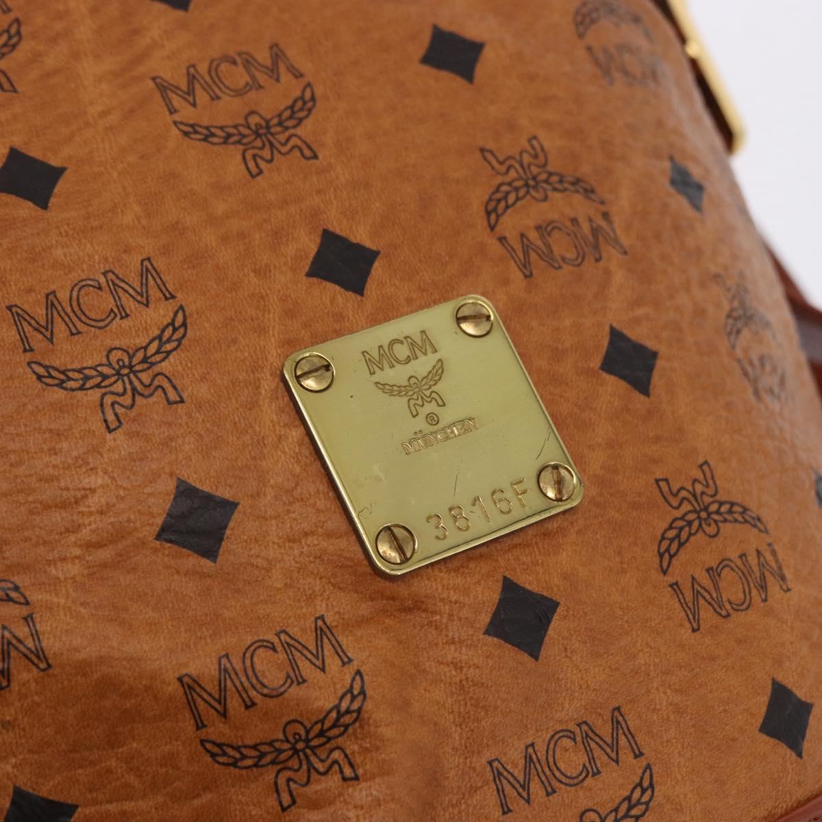 MCM Vicetos Logogram Shoulder Bag PVC Leather Brown Gold Auth 195650