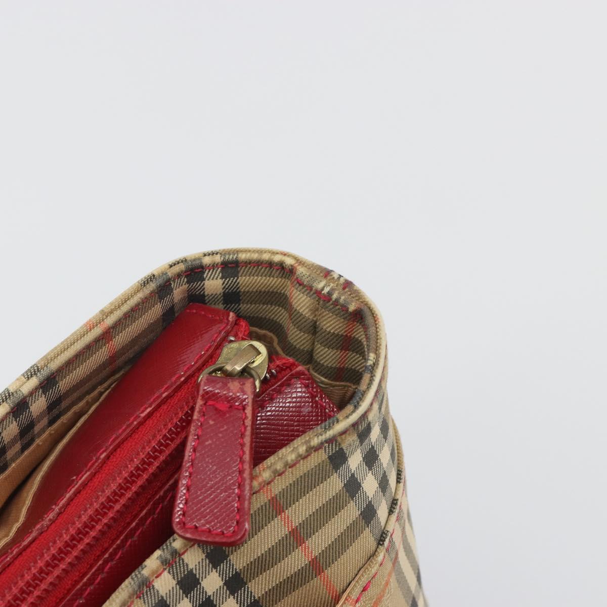 BURBERRY Nova Check Hand Bag Canvas Beige Auth 195651