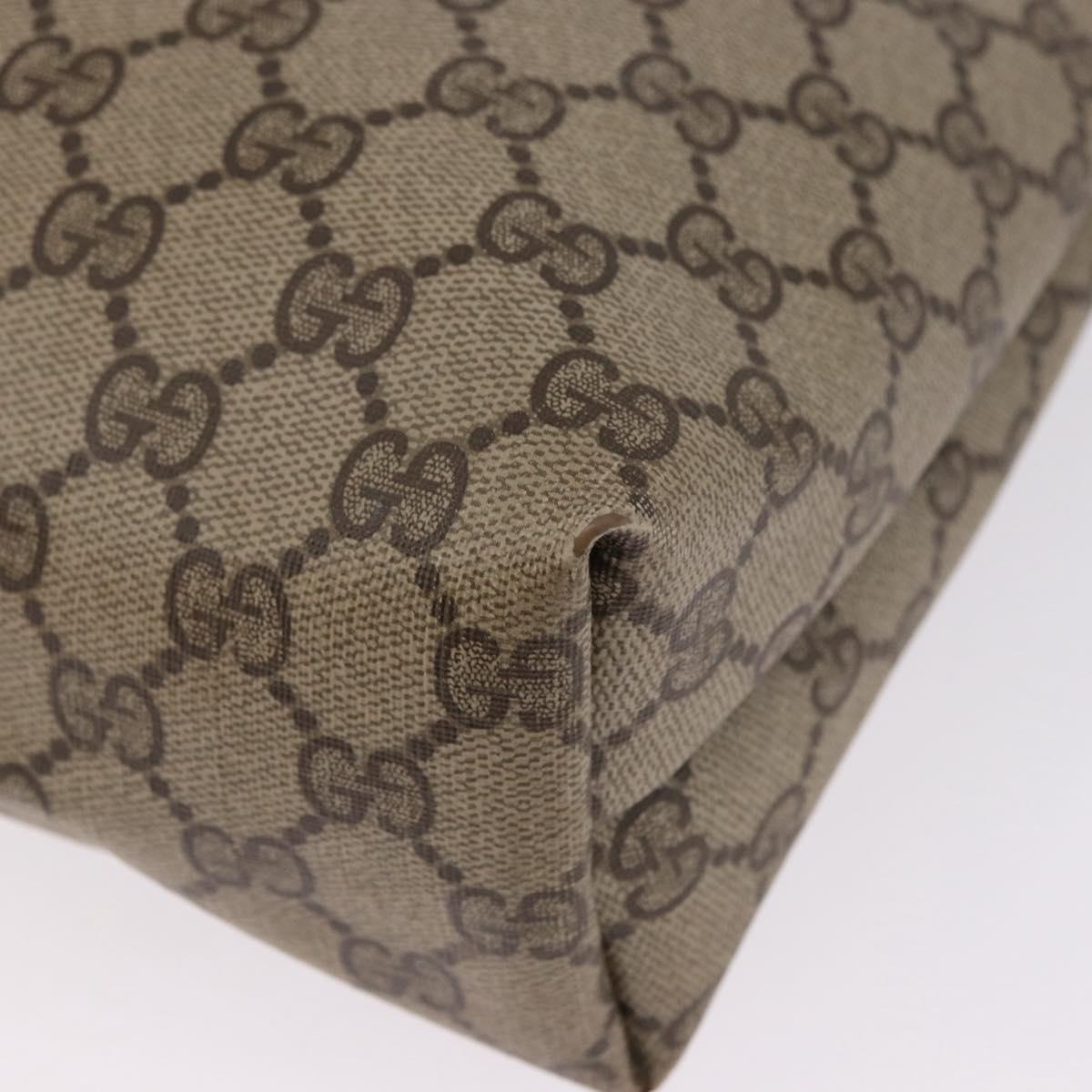 GUCCI GG Supreme Web Sherry Line Tote Bag PVC Beige 39 02 003 Auth 195656