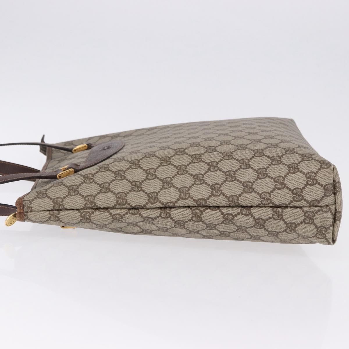 GUCCI GG Supreme Tote Bag PVC Beige Gold 002 39 6130 Auth 195657