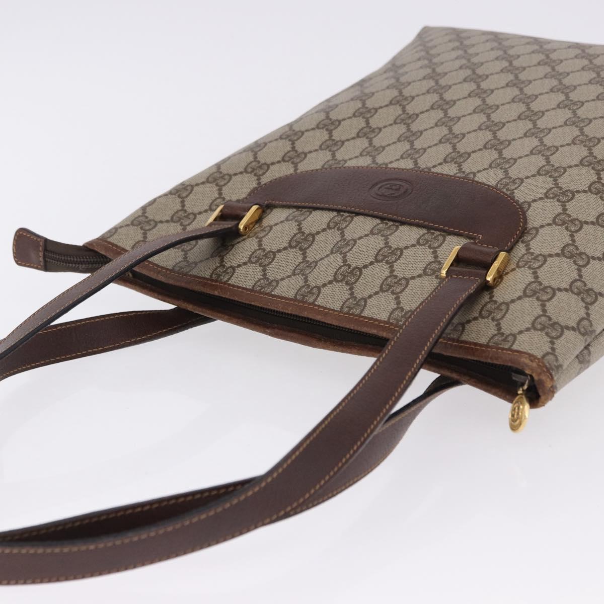 GUCCI GG Supreme Tote Bag PVC Beige Gold 002 39 6130 Auth 195657