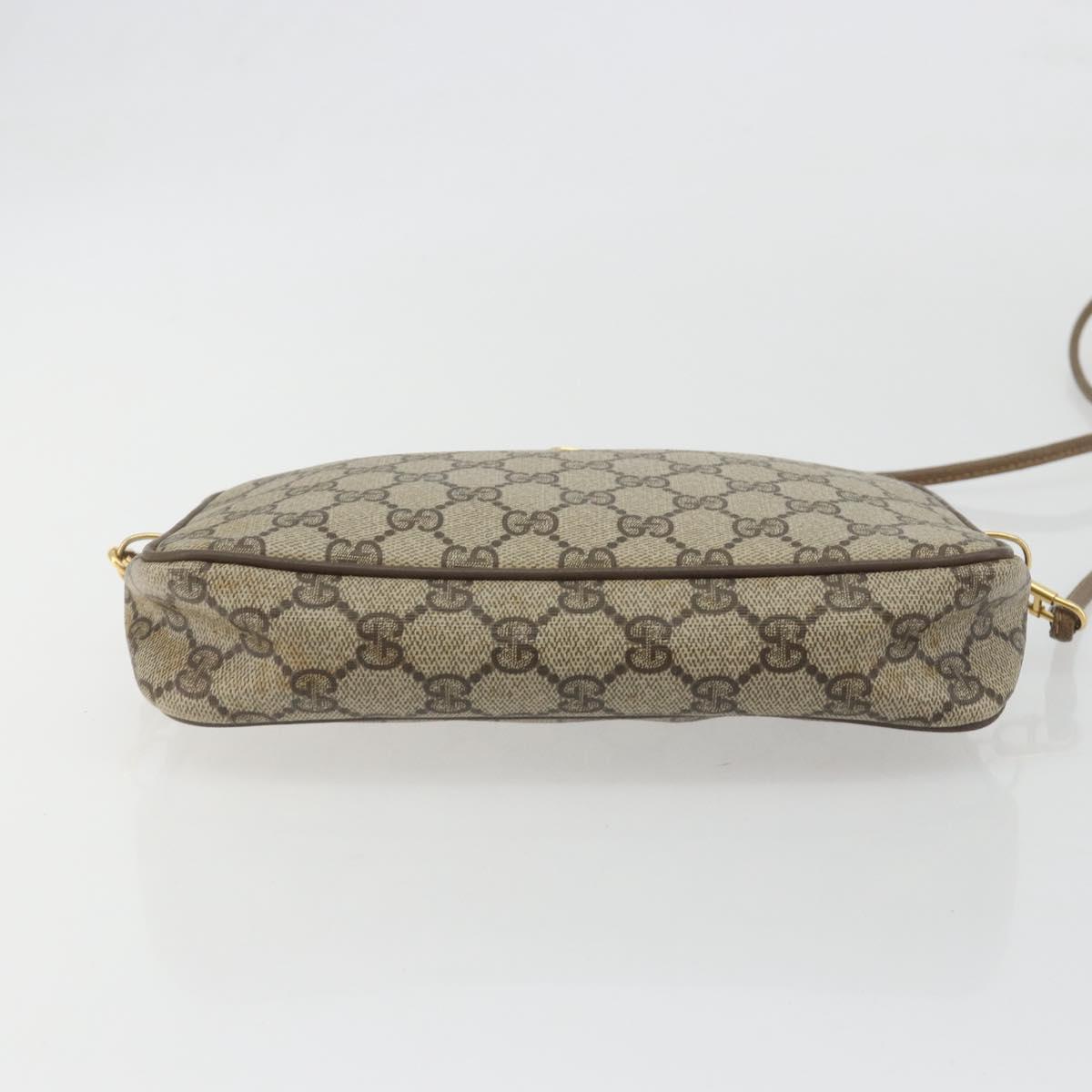 GUCCI GG Supreme Shoulder Bag PVC Beige Gold 97 02 068 Auth 195658