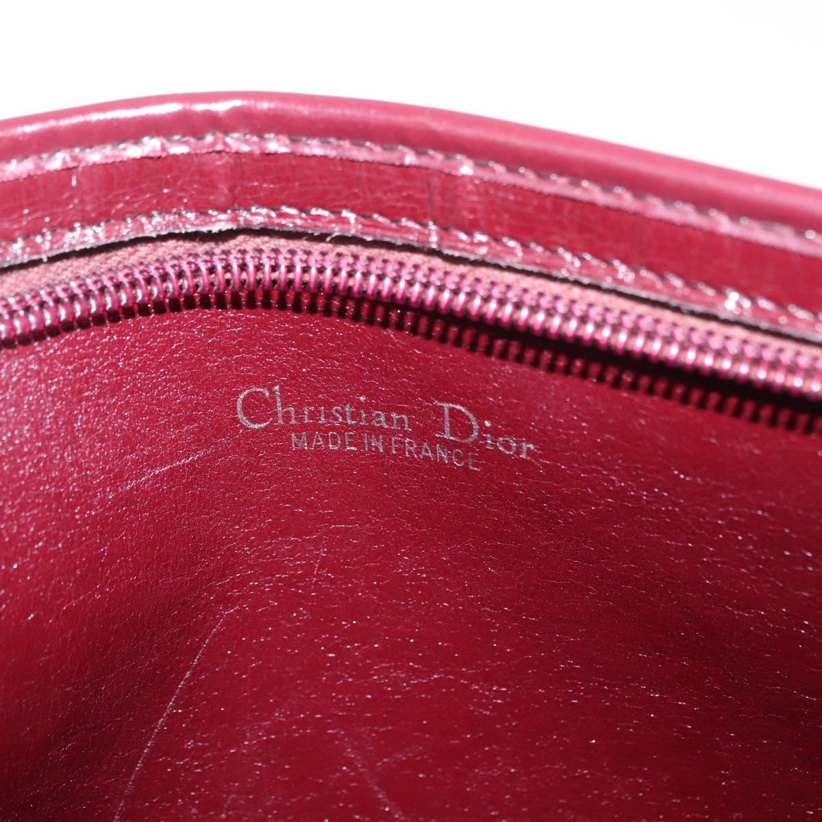 Christian Dior Trotter Canvas Shoulder Bag Red Gold Auth 195662A