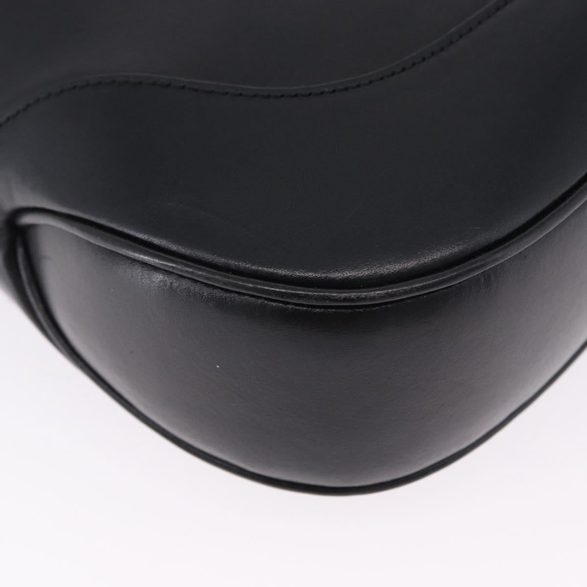 GUCCI Jackie Shoulder Bag Leather Black Silver 001 3346 Auth 195669V